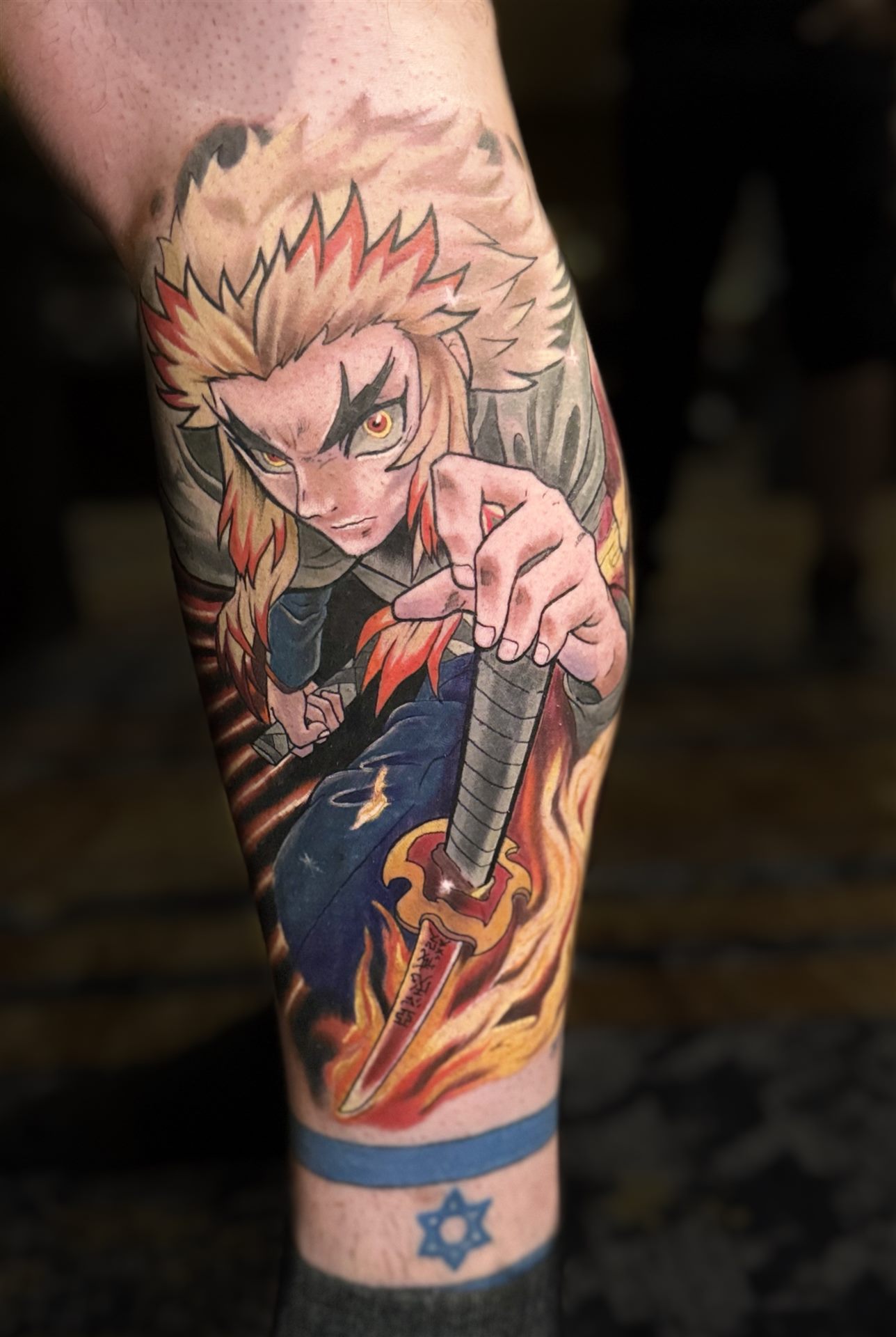 Rengoku Demon Slayer anime tattoo