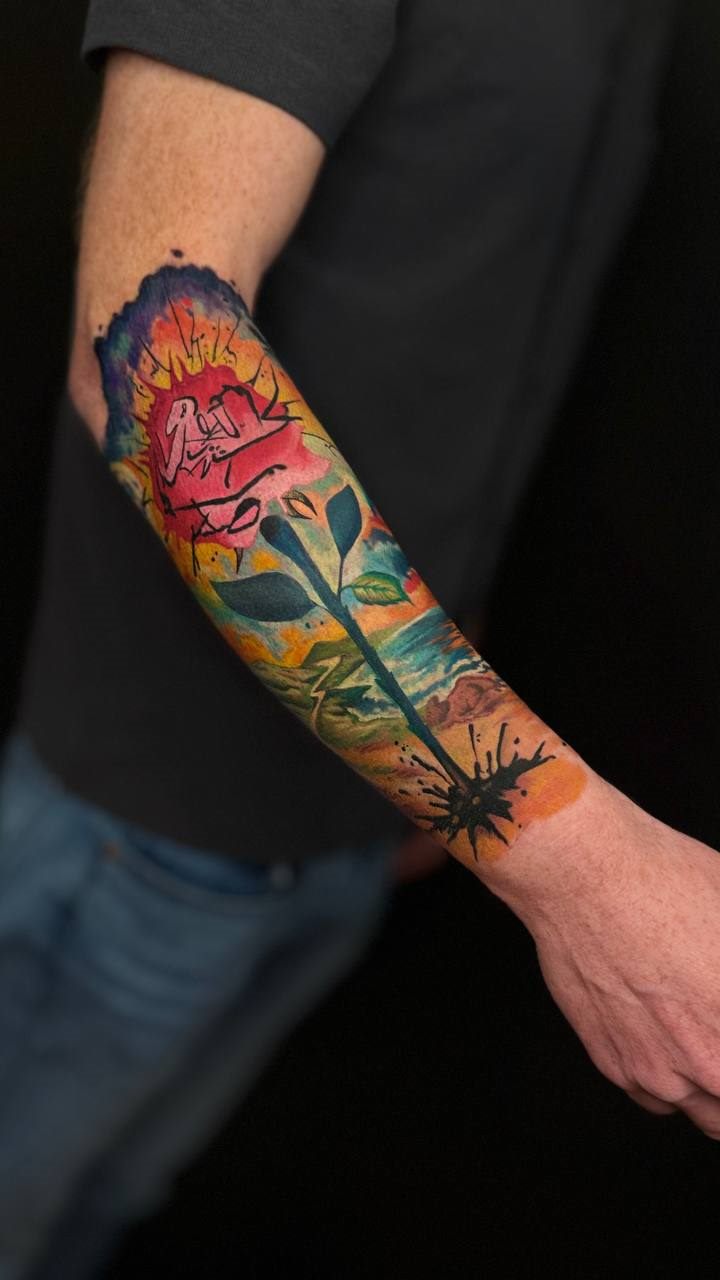 Rose illustrative tattoo