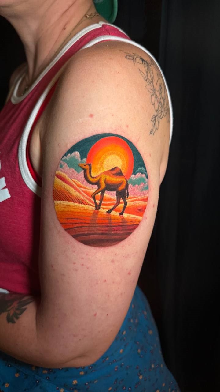 Camel illustrative tattoo