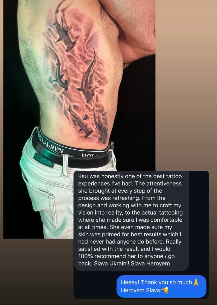 Client review — hammerhead shark rib piece